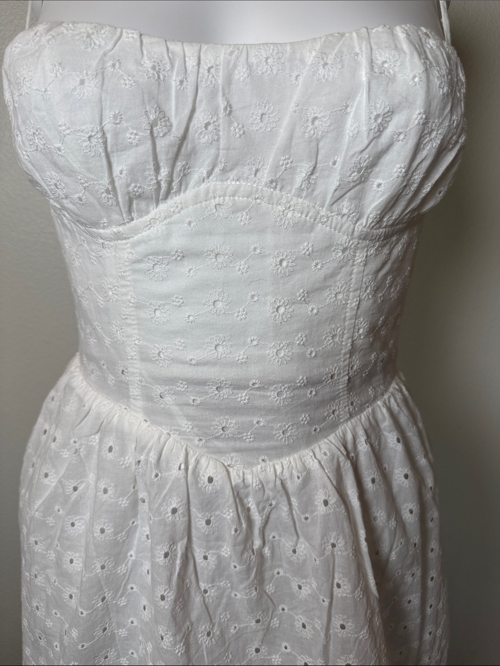 NWT Princess Polly Mckilah Mini Dress White Eyelet Bustier Graduation Sundress 2 - Picture 4 of 7
